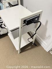 MaxSold Auction: 2 White Modern Nightstands with Drawer & Built-In Power - King (Ontario, Canada) SELLER MANAGED Moving Online Auction - Wells Orchard Crescent