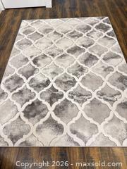MaxSold Auction: 5' x 8' Moroccan Trellis Area Rug — Beige/Taupe, Gray, Ivory - King (Ontario, Canada) SELLER MANAGED Moving Online Auction - Wells Orchard Crescent