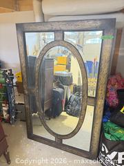 MaxSold Auction: Antique Gold Framed Rectangular Wall Mirror with Oval Panel - King (Ontario, Canada) SELLER MANAGED Moving Online Auction - Wells Orchard Crescent