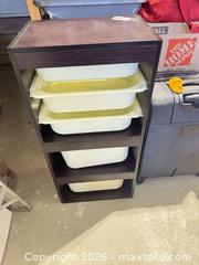 MaxSold Auction: Dark Brown Laminate Storage Organizer, 4 Drawers, Medium - King (Ontario, Canada) SELLER MANAGED Moving Online Auction - Wells Orchard Crescent