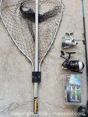 MaxSold Auction: Fishing Gear Lot with Rods, Reels, Landing Net and Tackle Box - King (Ontario, Canada) SELLER MANAGED Moving Online Auction - Wells Orchard Crescent