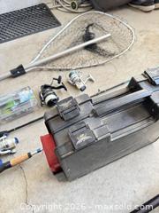 MaxSold Auction: Fishing Gear Lot with Rods, Reels, Landing Net and Tackle Box - King (Ontario, Canada) SELLER MANAGED Moving Online Auction - Wells Orchard Crescent