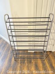 MaxSold Auction: Large Metal Silver/Gray Multi-Tier Shoe Rack (10-12 Pairs) - King (Ontario, Canada) SELLER MANAGED Moving Online Auction - Wells Orchard Crescent