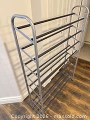 MaxSold Auction: Large Metal Silver/Gray Multi-Tier Shoe Rack (10-12 Pairs) - King (Ontario, Canada) SELLER MANAGED Moving Online Auction - Wells Orchard Crescent