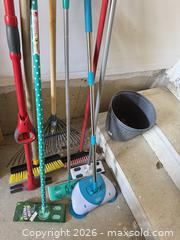 MaxSold Auction: Lot of 5–7 Cleaning Tools: Broom, Mop, Sweeper, Rake - King (Ontario, Canada) SELLER MANAGED Moving Online Auction - Wells Orchard Crescent