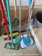 MaxSold Auction: Lot of 5–7 Cleaning Tools: Broom, Mop, Sweeper, Rake - King (Ontario, Canada) SELLER MANAGED Moving Online Auction - Wells Orchard Crescent