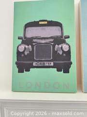 MaxSold Auction: Pair of London Vintage Transportation Canvas Wall Art (Portrait) - King (Ontario, Canada) SELLER MANAGED Moving Online Auction - Wells Orchard Crescent