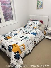 MaxSold Auction: Twin White Cotton Bed Frame Headboard - King (Ontario, Canada) SELLER MANAGED Moving Online Auction - Wells Orchard Crescent