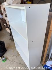 MaxSold Auction: White Engineered Wood Bookcase with 3 Shelves - King (Ontario, Canada) SELLER MANAGED Moving Online Auction - Wells Orchard Crescent