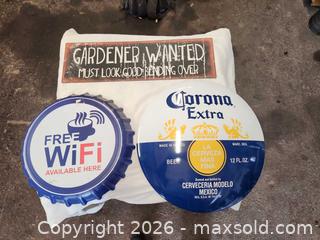 MaxSold Auction: Tin Signs - Delta (Ontario, Canada) SELLER MANAGED Downsizing Online Auction - King Street (STORAGE)