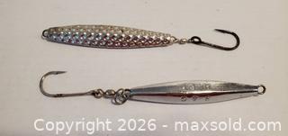 MaxSold Auction: 2 LARGE METAL FISHING JIGS  - Rockaway (New Jersey, USA) SELLER MANAGED Downsizing Online Auction - Miami Trail