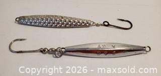 MaxSold Auction: 2 LARGE METAL FISHING JIGS  - Rockaway (New Jersey, USA) SELLER MANAGED Downsizing Online Auction - Miami Trail