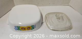 MaxSold Auction: CORNINGWARE SUNFLOWER DESIGN LIDDED BAKING DISH  - Rockaway (New Jersey, USA) SELLER MANAGED Downsizing Online Auction - Miami Trail