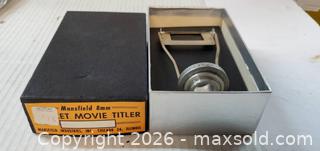 MaxSold Auction: MANSFIELD 8MM MOVIE TITLER W/ BOX  - Rockaway (New Jersey, USA) SELLER MANAGED Downsizing Online Auction - Miami Trail