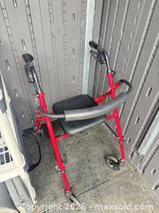 MaxSold Auction: Guardian Red Rollator Rolling Walker with Basket - San Jose (California, USA) SELLER MANAGED Downsizing Online Auction -  Topaz Avenue (STORAGE)