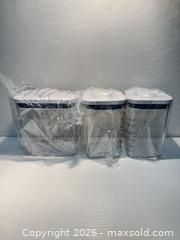 MaxSold Auction: Set of 3 Clear Plastic Kitchen Storage Containers with Snap Lids - San Jose (California, USA) SELLER MANAGED Downsizing Online Auction -  Topaz Avenue (STORAGE)