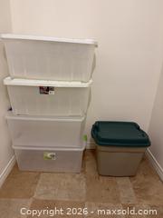 MaxSold Auction: Large Tote Storage Bins - Mississauga (Ontario, Canada) SELLER MANAGED Estate Sale Online Auction - Lakeside Avenue