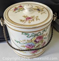 MaxSold Auction: Antique Porcelain Drum Shaped Biscuit Barrel "Glen" Pattern Signed S.Fielding - Toronto (Ontario, Canada) PARTNER MANAGED Reseller Online Auction - Railside Road