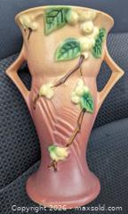 MaxSold Auction: Antique Roseville Pottery Pink-Hued Snowberry Twin-Handled Vase  - Toronto (Ontario, Canada) PARTNER MANAGED Reseller Online Auction - Railside Road