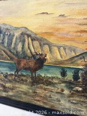 MaxSold Auction: C.1918 Wildlife Oil Painting Roaring Bull Moose Artist Signed CM Bogarth - Toronto (Ontario, Canada) PARTNER MANAGED Reseller Online Auction - Railside Road