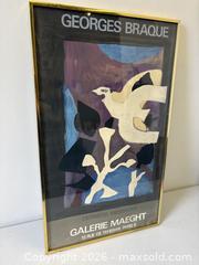 MaxSold Auction: Framed Galerie Maeght Gallery Poster Georges Braque - Toronto (Ontario, Canada) PARTNER MANAGED Reseller Online Auction - Railside Road