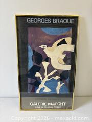 MaxSold Auction: Framed Galerie Maeght Gallery Poster Georges Braque - Toronto (Ontario, Canada) PARTNER MANAGED Reseller Online Auction - Railside Road