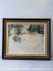 MaxSold Auction: Framed Winterscape Sleighride Watercolour Painting Artist Signed - Toronto (Ontario, Canada) PARTNER MANAGED Reseller Online Auction - Railside Road