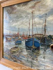 MaxSold Auction: H W Britcher, 'Folkestone Outer Harbour' Nautical Oil Painting On Board Signed And Dated 1978 - Toronto (Ontario, Canada) PARTNER MANAGED Reseller Online Auction - Railside Road