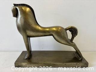 MaxSold Auction: Large Modernist Art Deco Style Etruscan Horse Sculpture Rectangular Base - Toronto (Ontario, Canada) PARTNER MANAGED Reseller Online Auction - Railside Road