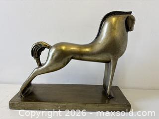 MaxSold Auction: Large Modernist Art Deco Style Etruscan Horse Sculpture Rectangular Base - Toronto (Ontario, Canada) PARTNER MANAGED Reseller Online Auction - Railside Road