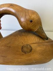 MaxSold Auction: Large Vintage Carved Wood Folk Art Duck Decoy Artist Signed CL 1985 - Toronto (Ontario, Canada) PARTNER MANAGED Reseller Online Auction - Railside Road
