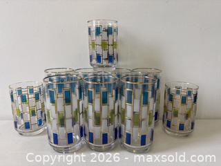 MaxSold Auction: Set 10 Vintage Libbey "Nordic" Pattern Mid-Century Modern Decorated Tumbler Juice Glasses - Toronto (Ontario, Canada) PARTNER MANAGED Reseller Online Auction - Railside Road