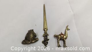 MaxSold Auction: Set 3 Vintage Bronze Asian Monkey Brass Scottish Rob Roy Letter Opener Brass Lama - Toronto (Ontario, Canada) PARTNER MANAGED Reseller Online Auction - Railside Road