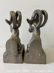 MaxSold Auction: Solid Pair Silvered Metal Figural Ram's Head Bookends - Toronto (Ontario, Canada) PARTNER MANAGED Reseller Online Auction - Railside Road