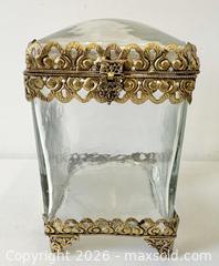 MaxSold Auction: Tall Gothic Style Glass With Gold Filagree Lidded Casket - Toronto (Ontario, Canada) PARTNER MANAGED Reseller Online Auction - Railside Road