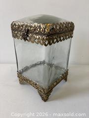 MaxSold Auction: Tall Gothic Style Glass With Gold Filagree Lidded Casket - Toronto (Ontario, Canada) PARTNER MANAGED Reseller Online Auction - Railside Road