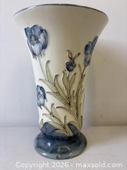 MaxSold Auction: Unsigned Tube-Lined Blue Poppies Moorcroft McIntyre Florian Ware Style Circular Footed Vase - Toronto (Ontario, Canada) PARTNER MANAGED Reseller Online Auction - Railside Road