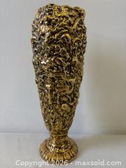 MaxSold Auction: Unusual Satanic Themed Tall Gilt Finished Ceramic Vase Signed Luba 1971 - Toronto (Ontario, Canada) PARTNER MANAGED Reseller Online Auction - Railside Road