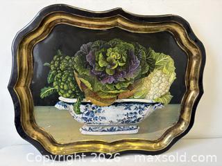 MaxSold Auction: "Vegetable Bowls" By Galley Vintage Enameled Sherwood Studios Tin Serving Tray Made In England - Toronto (Ontario, Canada) PARTNER MANAGED Reseller Online Auction - Railside Road