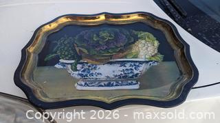 MaxSold Auction: "Vegetable Bowls" By Galley Vintage Enameled Sherwood Studios Tin Serving Tray Made In England - Toronto (Ontario, Canada) PARTNER MANAGED Reseller Online Auction - Railside Road