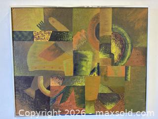 MaxSold Auction: Vintage Framed Earthy Hued Abstract Oil Painting On Canvas - Toronto (Ontario, Canada) PARTNER MANAGED Reseller Online Auction - Railside Road