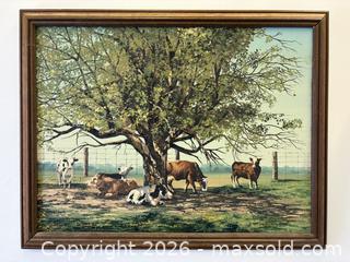 MaxSold Auction: Wood Framed Pastoral Cows In Field Oil Painting On Canvas Artist Signed B McGuey 1985https://spiritofthehills.org/project/barb-mcguey/ - Toronto (Ontario, Canada) PARTNER MANAGED Reseller Online Auction - Railside Road