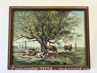 MaxSold Auction: Wood Framed Pastoral Cows In Field Oil Painting On Canvas Artist Signed B McGuey 1985https://spiritofthehills.org/project/barb-mcguey/ - Toronto (Ontario, Canada) PARTNER MANAGED Reseller Online Auction - Railside Road
