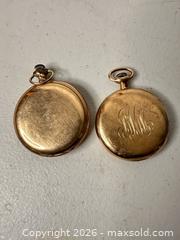 MaxSold Auction: Lot of 2 Open-Face Mechanical Pocket Watches - San Jose (California, USA) SELLER MANAGED Estate Sale Online Auction -  E Humboldt