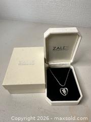 MaxSold Auction: Zales 14K White Gold Diamond Heart Pendant Necklace - San Jose (California, USA) SELLER MANAGED Estate Sale Online Auction -  E Humboldt