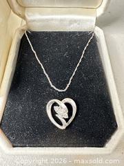 MaxSold Auction: Zales 14K White Gold Diamond Heart Pendant Necklace - San Jose (California, USA) SELLER MANAGED Estate Sale Online Auction -  E Humboldt