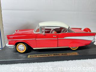 MaxSold Auction: 1:24 Diecast 1957 Chevrolet Bel Air, Red/White - Sunnyvale (California, USA) SELLER MANAGED Reseller Online Auction - Reseda Drive