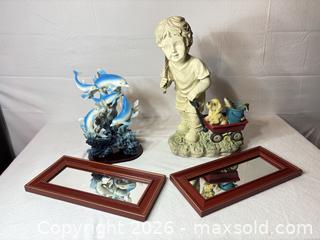 MaxSold Auction: Assorted Decorative Figurines and Two Rectangular Wall Mirrors - Sunnyvale (California, USA) SELLER MANAGED Reseller Online Auction - Reseda Drive