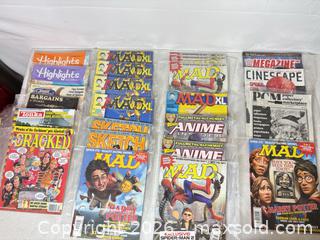 MaxSold Auction: Lot of 20+ Magazines, Comics & Activity Books (MAD, Cracked, Highlights) - Sunnyvale (California, USA) SELLER MANAGED Reseller Online Auction - Reseda Drive