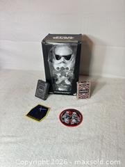 MaxSold Auction: Star Wars Collectible Lot: Stormtrooper Bobblehead, Cards, Patches - Sunnyvale (California, USA) SELLER MANAGED Reseller Online Auction - Reseda Drive